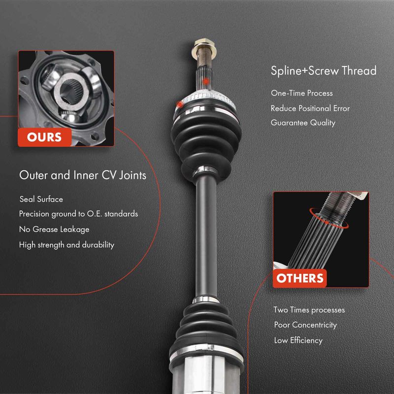 2x Front CV Axle Shaft Assembly for Dodge Dakota 2005-2011 Mitsubishi Raider