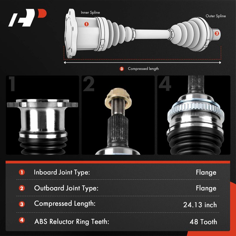 Rear Driver CV Axle Shaft Assembly for BMW E46 M3 2001-2006 E85 E86 Z4 3.2L