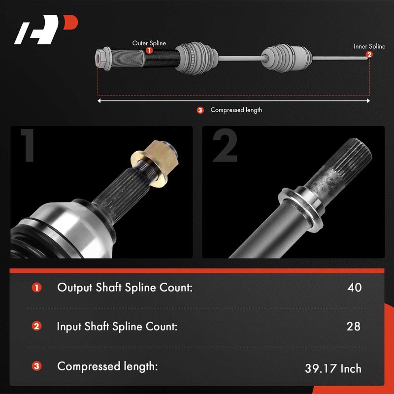 Front Passenger CV Axle Shaft Assembly for Volvo V60 V90 Cross Country XC60 XC90