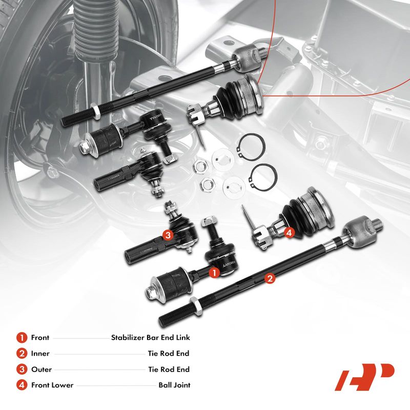 8x Front Stabilizer Bar Link with Ball Joints Tie Rod Ends for Nissan Maxima
