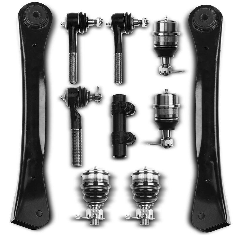 10x Front Control Arm with Ball Joint Tie Rod End for Jeep Cherokee TJ Wrangler