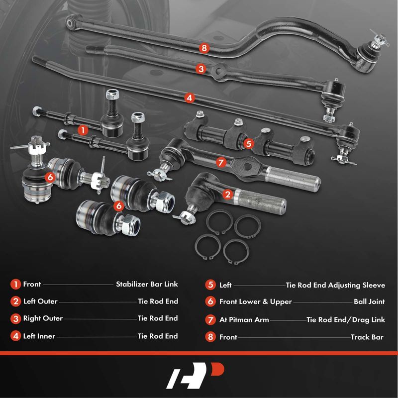 13x Stabilizer Bar Link Tie Rod End for Dodge Ram 2500 1994-1995 Ram 3500 4WD