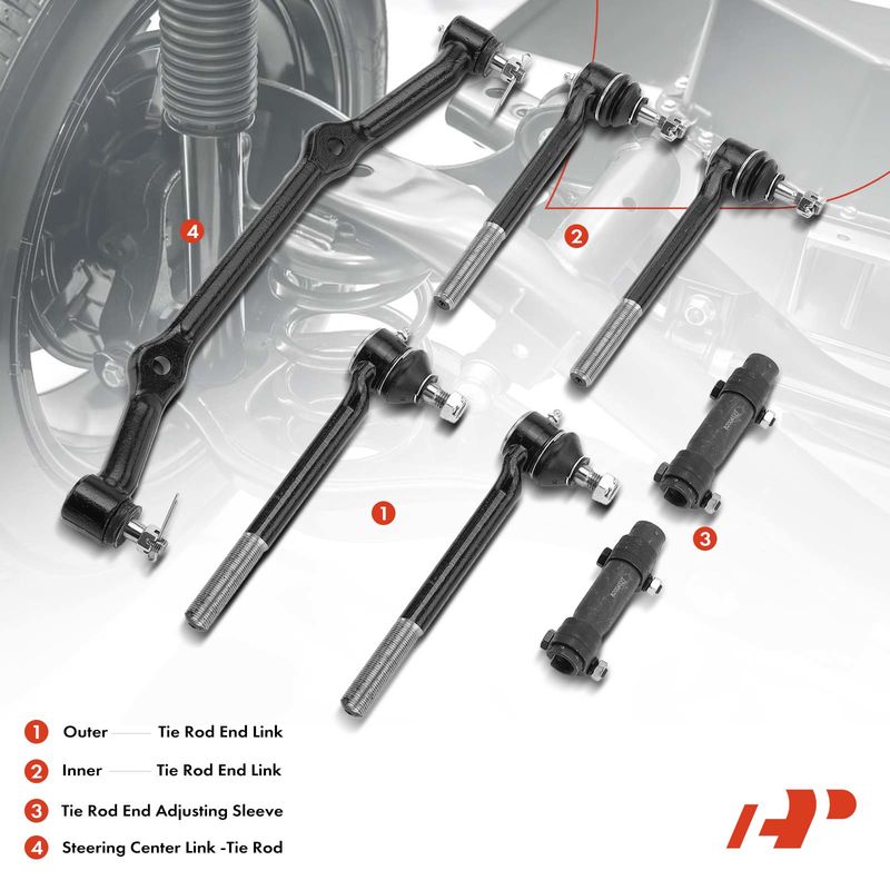 7x Inner & Outer Tie Rod End Kit for Chevrolet S10 1996-2003 Blazer GMC Jimmy
