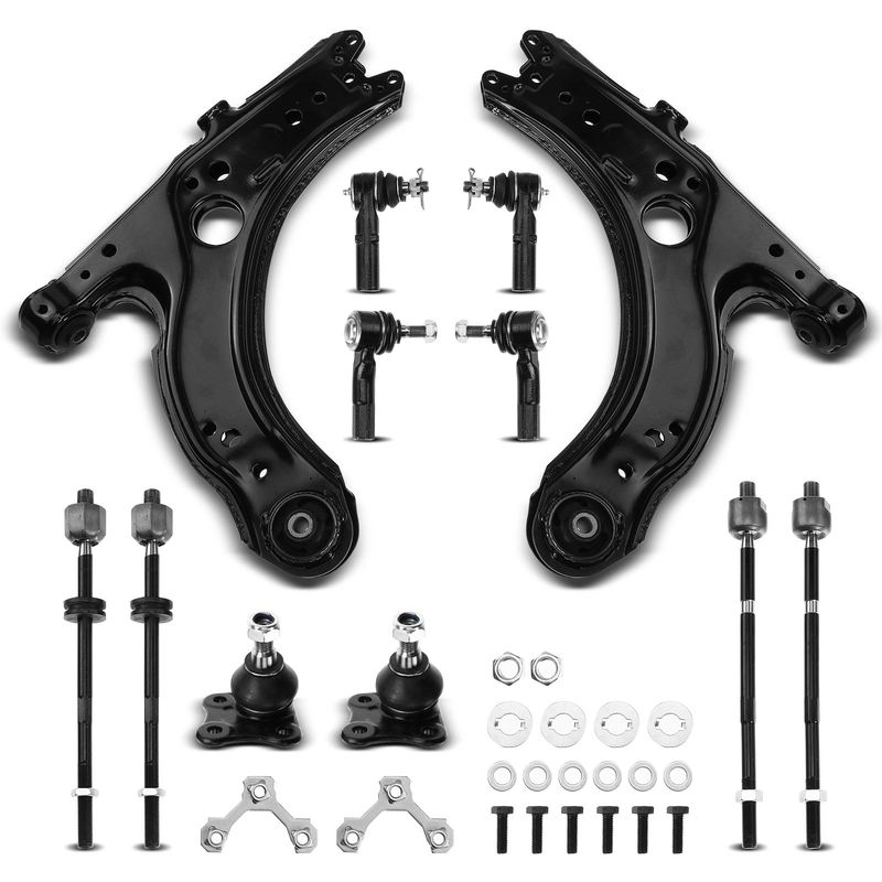 10x Front Control Arm & Ball Joint Tie Rod End for Volkswagen Jetta Golf Beetle